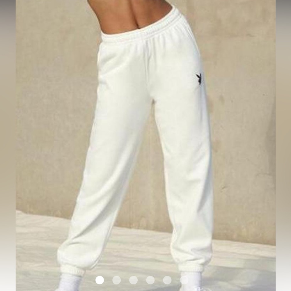 Playboy Women's White Joggers-tracksuits